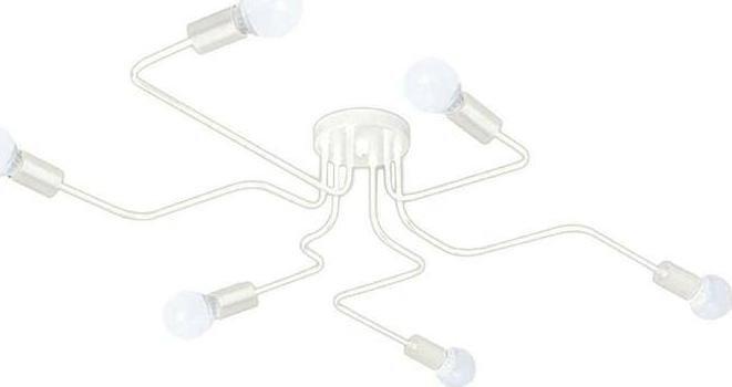 Lampa wisząca Aptel ŻYRANDOL LAMPA WISZĄCA 6 pkt ŚWIATŁA E27 60W biały ZD74K