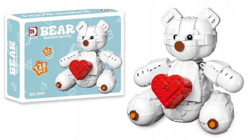 Ruchome klocki Konstrukcyjne Miś Serce / 693 elementy / zaręczyny