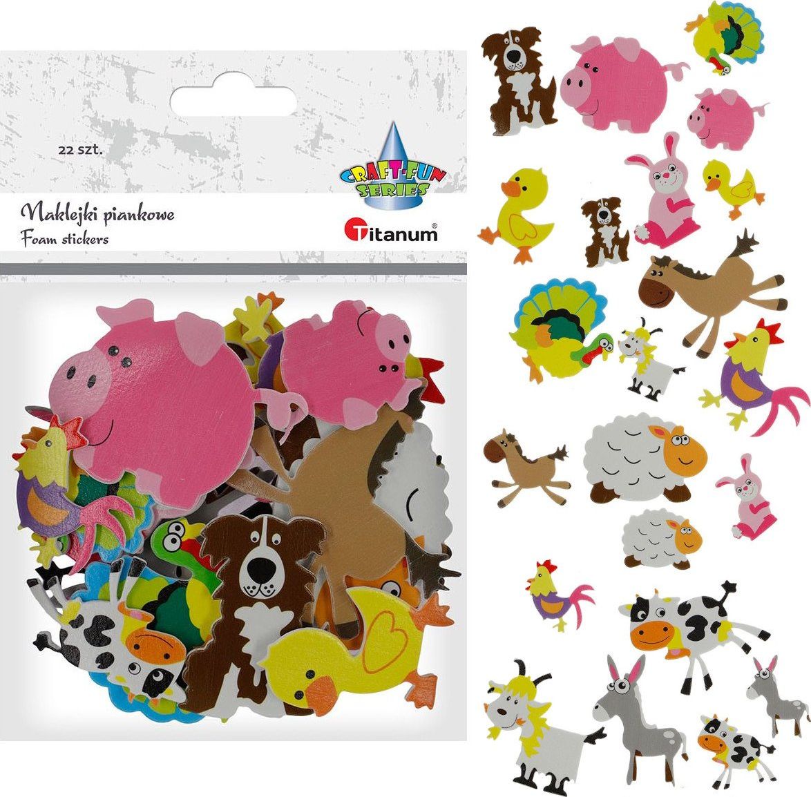 Titanum Naklejki zwierzęta zagrodowe gospodarskie 22szt