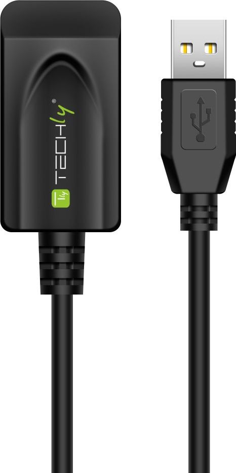 Kabel USB Techly USB-A - USB-A 5 m Czarny (IUSB-REP20TY)
