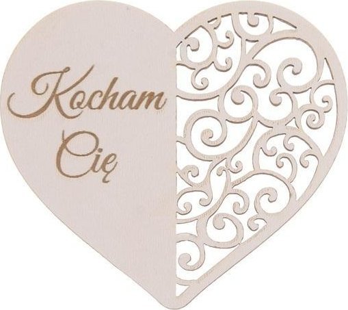 Drewniany napis - Kocham Cię 5szt biały