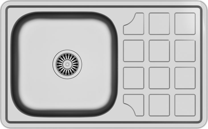 Zlewozmywak Steiner LOUIS 111 Steinsteel satyna z syfonem 1-komorowy z/o