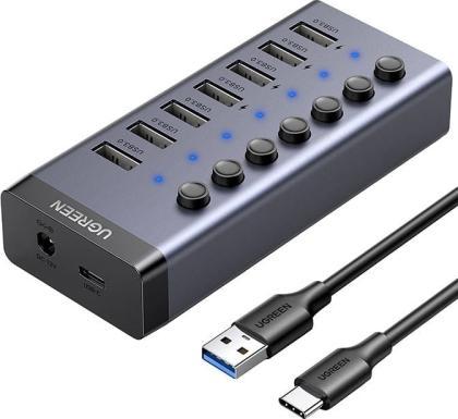 HUB USB Ugreen 7x USB-A 3.0 (UGR1228BLK)