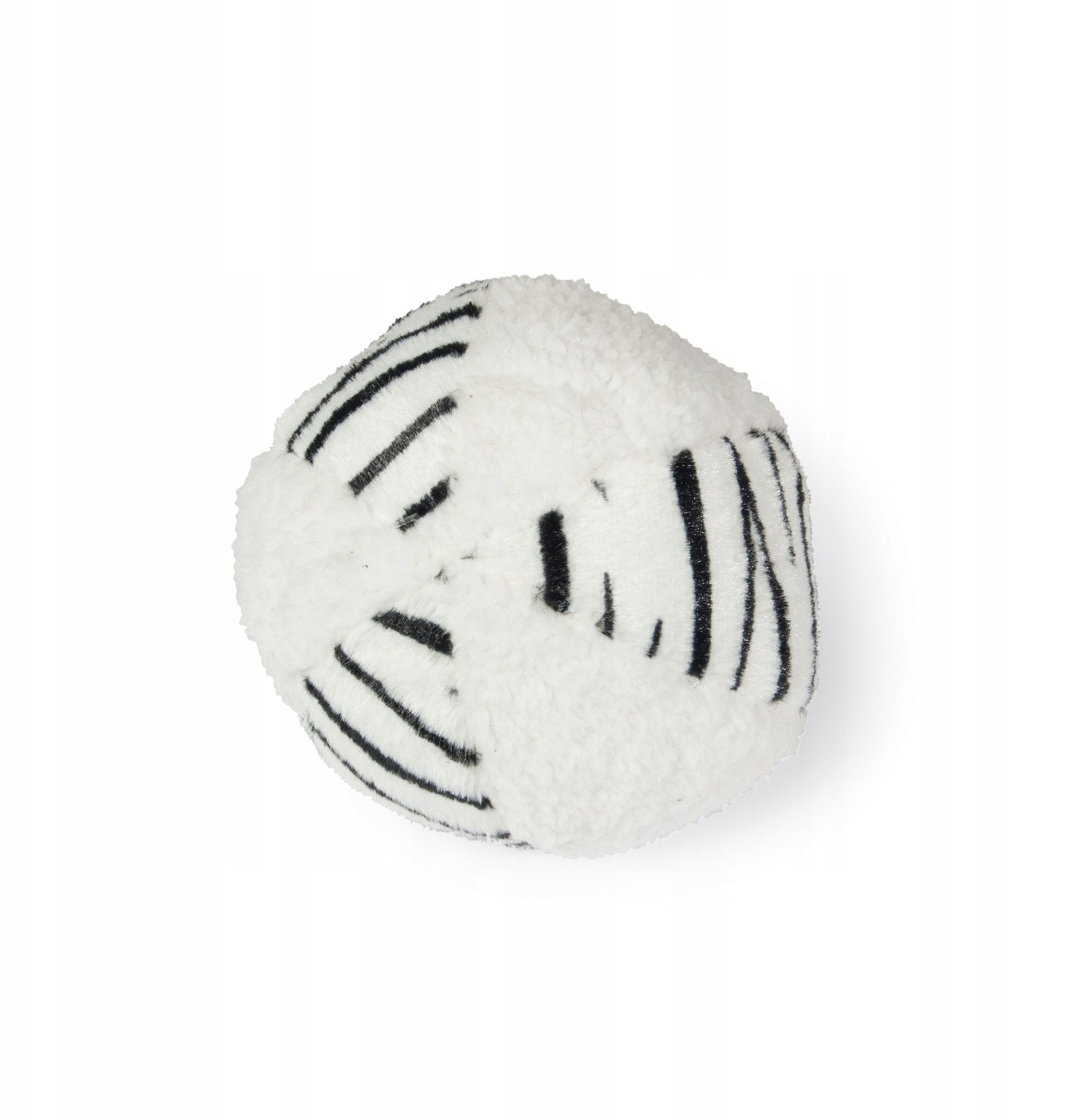 Pi�ka, dla psa, bia�a/ wz�r tygrysie paski, pluszowa, 11cm