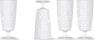 Sagaform Kieliszki piknikowe do szampana, biały akryl, 4 sztuki, 0,2 l Outdoor Eating / Sagaform