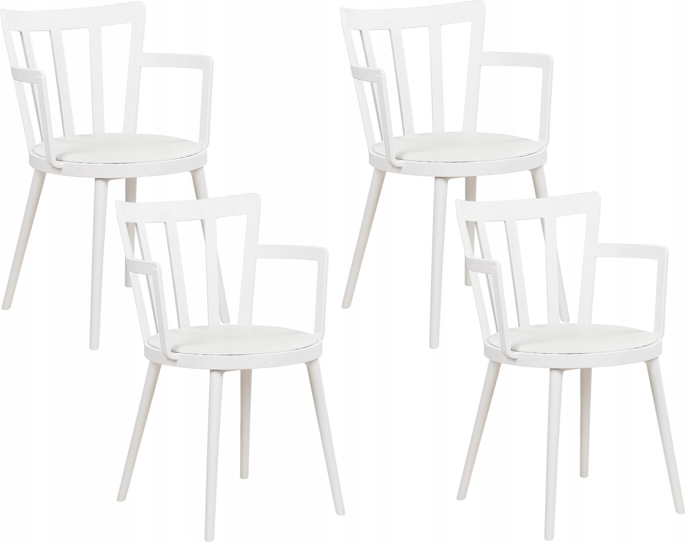 Beliani Krzesło do jadalni Zestaw 4 Biały MORILL