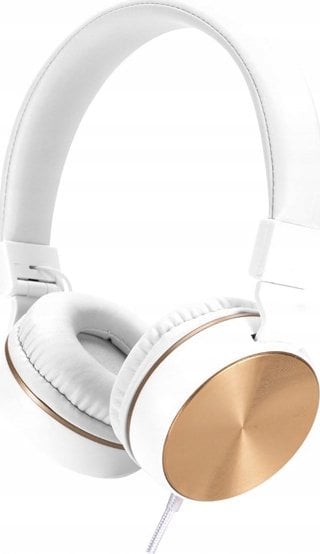 HP DHH-1206 White s�uchawki z mikrofonem, przewodowabia�o-z�ota, klasyczna typ 3,5mm jack