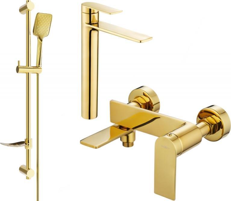 Bateria wannowa Mexen Mexen Zero DF62 zestaw wannowy, złoty - 7113DF62-50