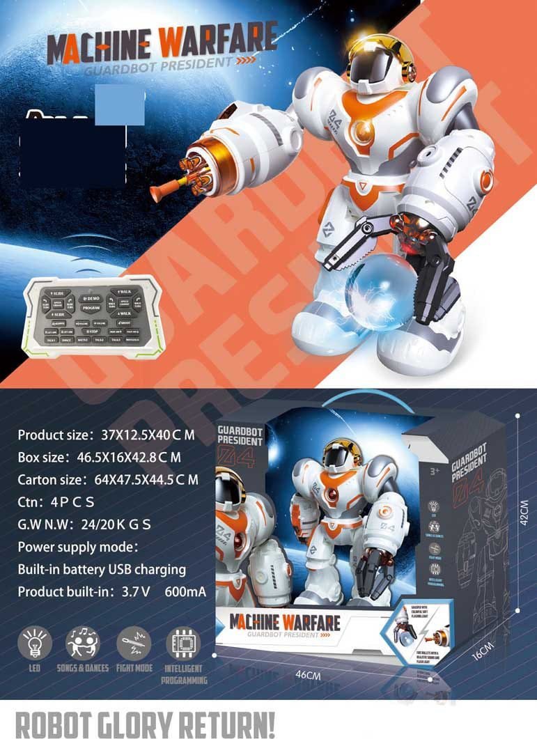 Ramiz Wielofunkcyjny Robot Pomarańczowo Biały R/C