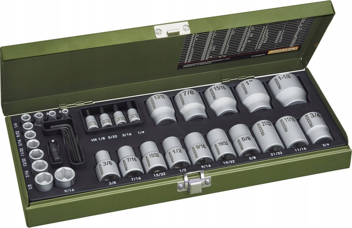 Proxxon Zestaw nasadek calowych PROXXON [36 części]