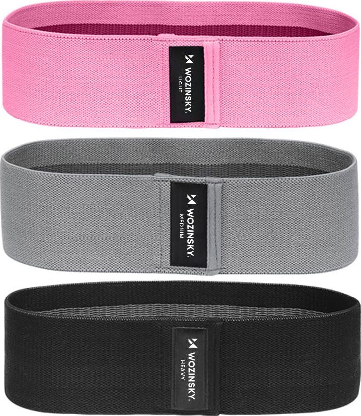 Wozinsky Hip Band WFB-01 różne poziomy oporu w zestawie wielokolorowy 3 szt.