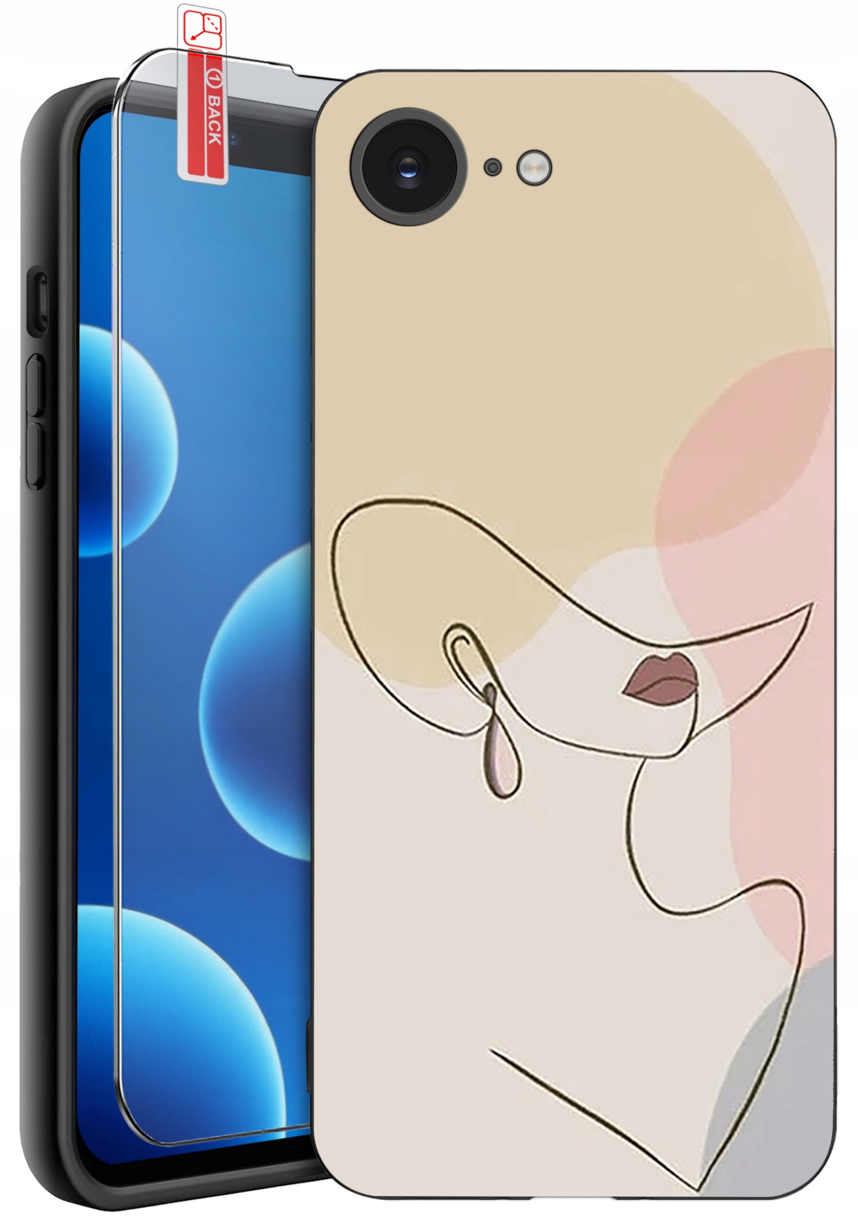 ETUI do iPhone 16e | WZORY | SILIKONOWE MATT CASE + SZKŁO 9H