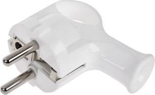 Wtyczka kątowa z UCHEM z uziemieniem unischuko biała WT-40