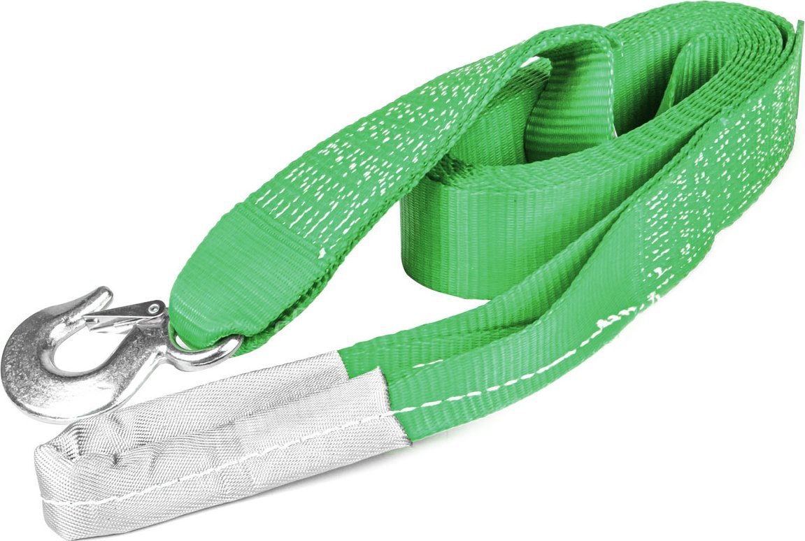 AMiO Lina holownicza linka do holowania taśmowa 8000 kg 70 mm 5 m hak + ucho amio-03994