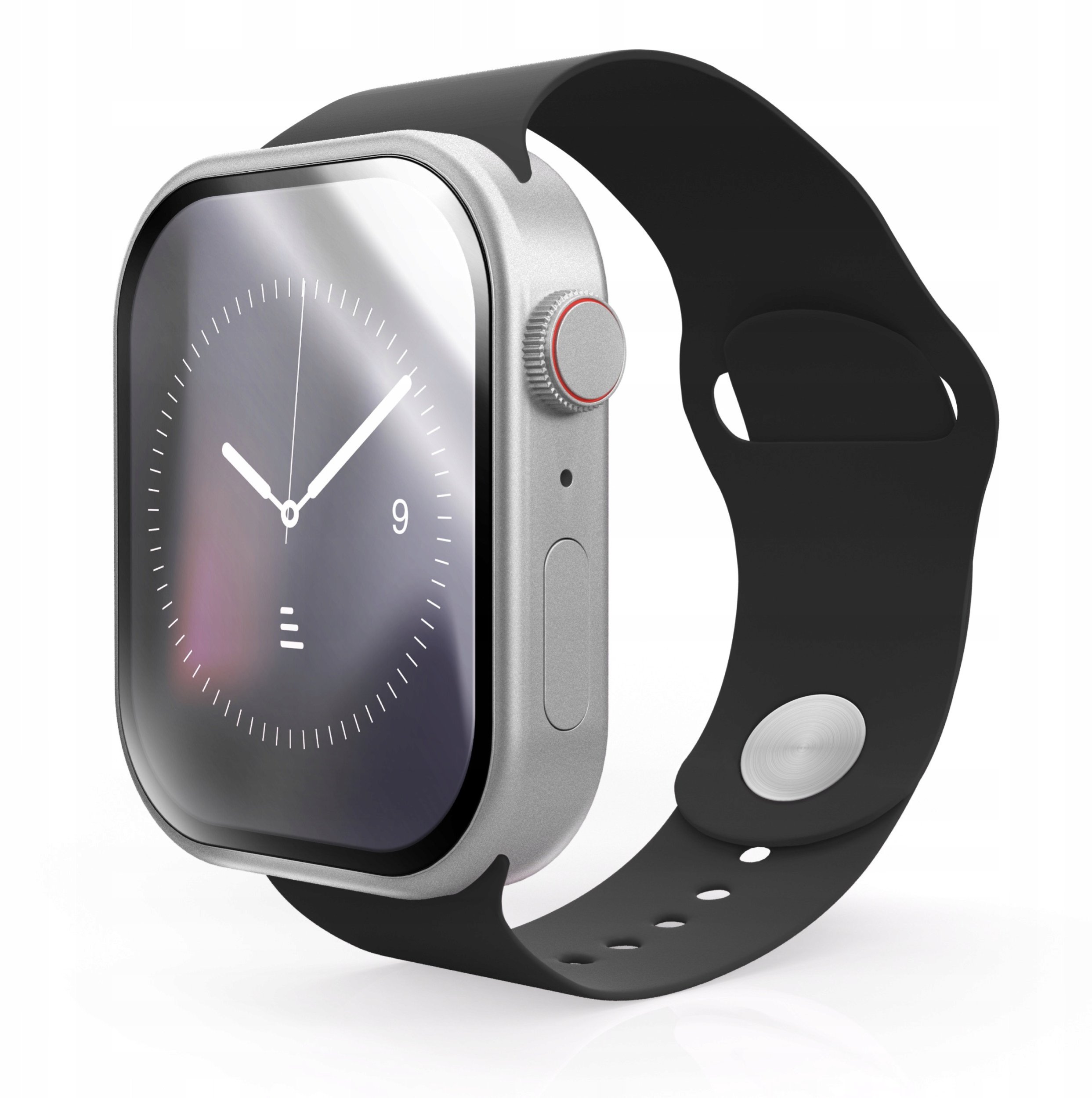 Pasek Do Apple Watch 42 / 44 / 45 / 49 mm (Czarny, Silikonowy, S/M, Gumowy)