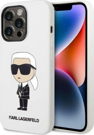 Karl Lagerfeld Etui Karl Lagerfeld KLHCP14LSNIKBCH Apple iPhone 14 Pro hardcase biały/white Silicone Ikonik