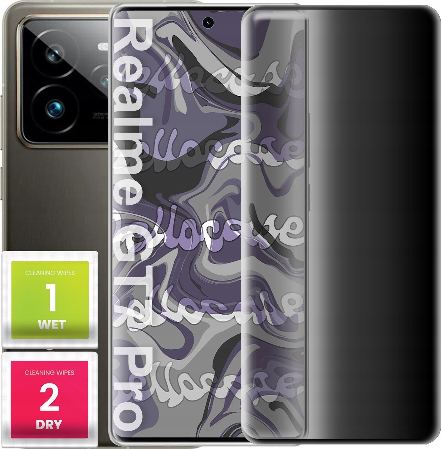 Szkło Hartowane Do Realme GT7 Pro (Curved, Antyszpiegowskie, Ochronne, 9H)