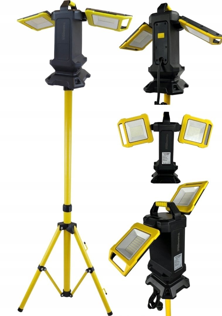 Lampa warsztatowa LED HERCULES 2x25W 4000lm i 2000lm 6500K IP54 na statywie GW-0032