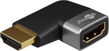 Adapter AV Goobay Adapter HDMI™ kątowy 270° poziomy, 8K @ 60 Hz, pozłacany