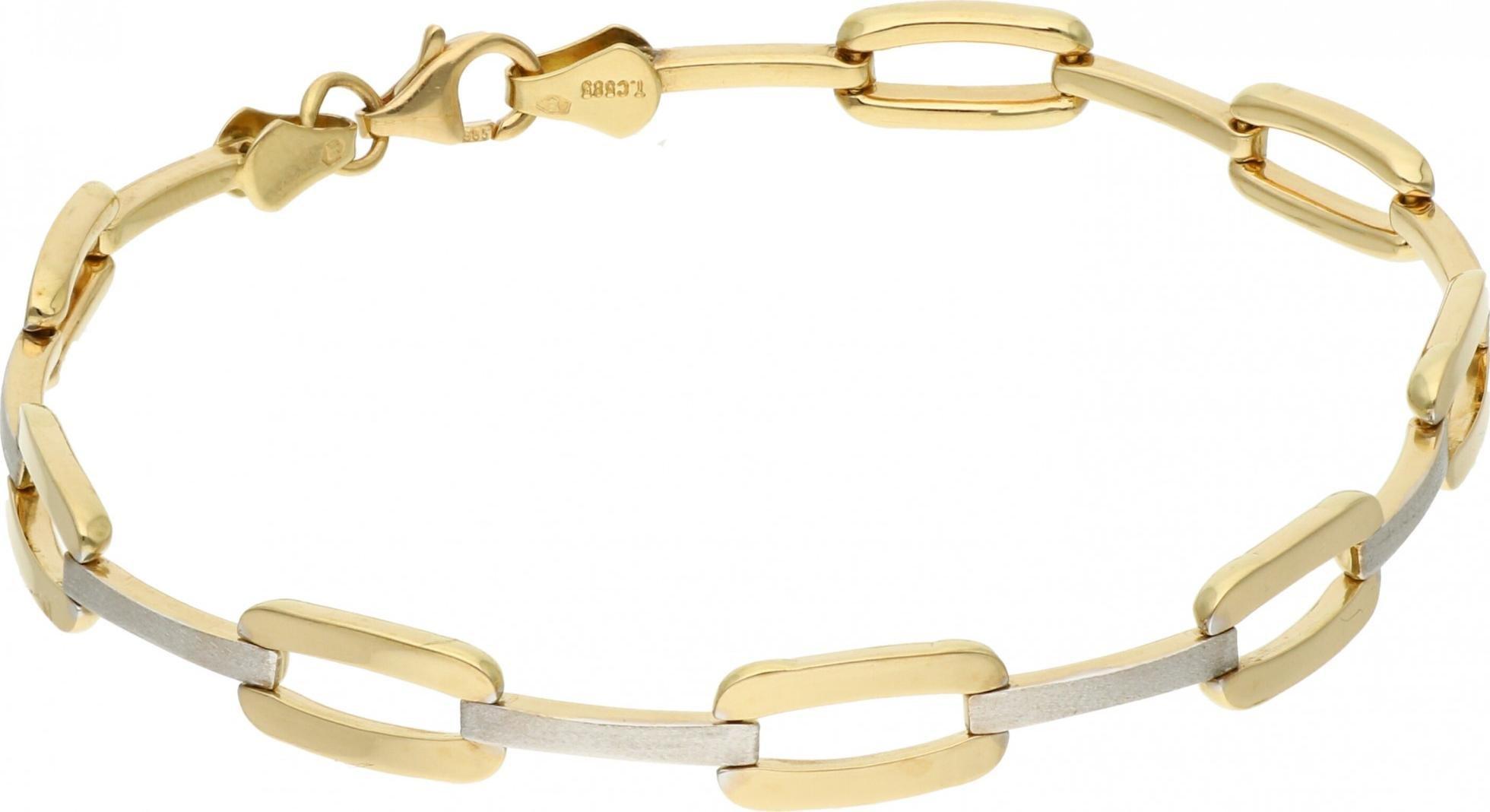 Rosanto Ciekawa złota dwukolorowa bransoletka 19 cm 585 14k