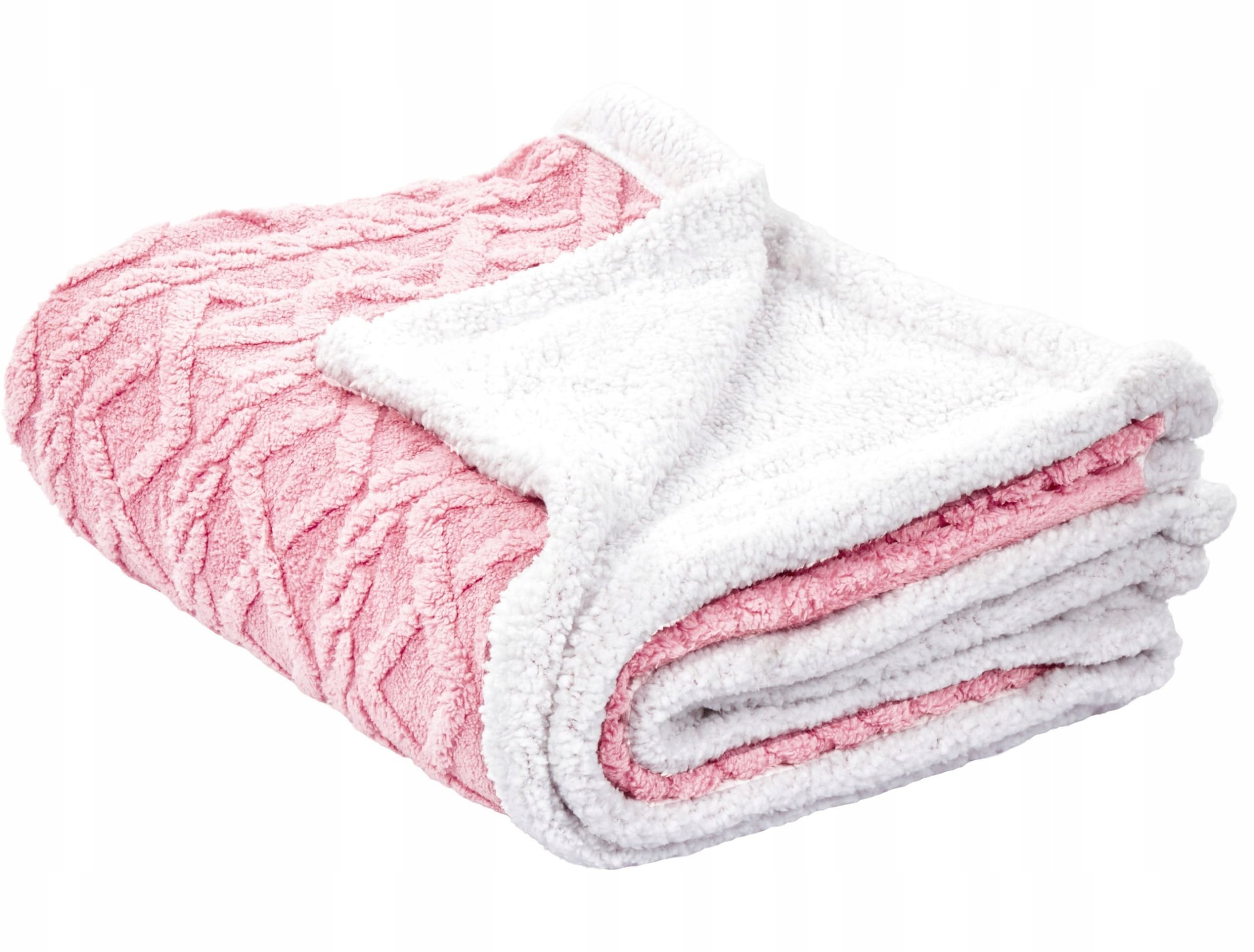 Beliani Koc HONEYCOMB 150 x 200 cm Różowy