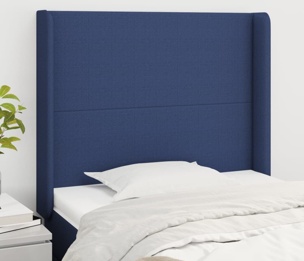 vidaXL vidaXL Zagłówek uszak, niebieski, 103x16x118/128 cm, tkanina