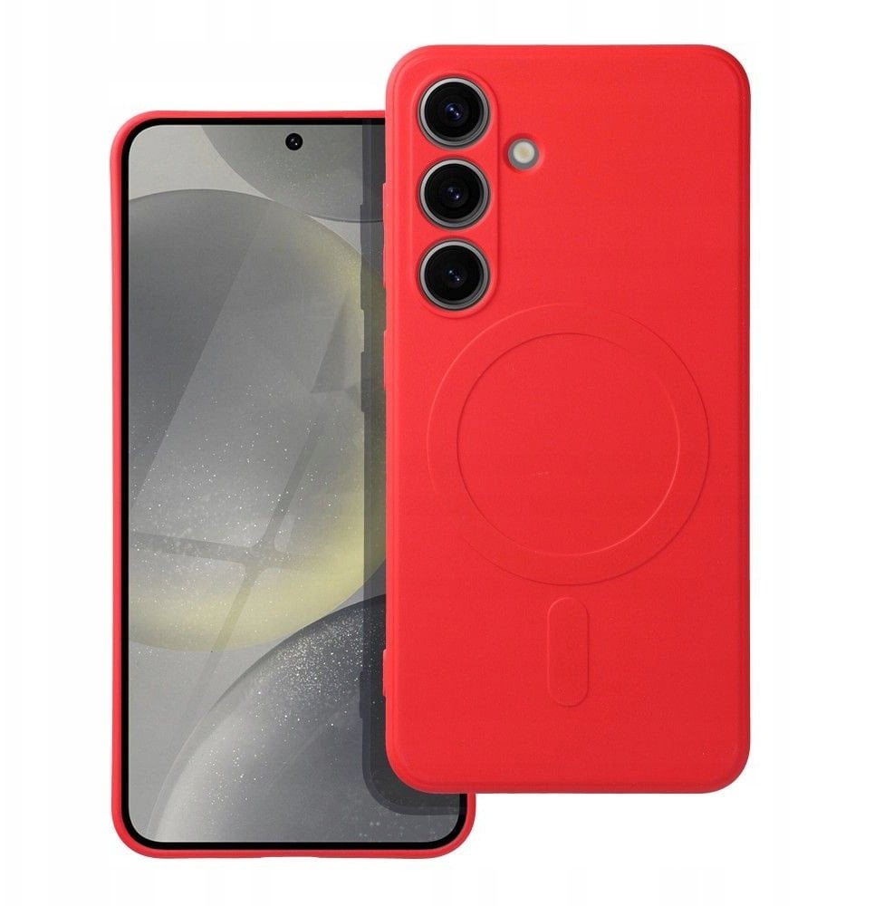 Futerał SILICONE MAG COVER kompatybilny z MagSafe do SAMSUNG S24 FE czerwony