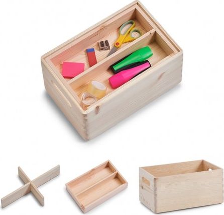 Zeller Zeller, Zestaw, skrzynka drewniana z przegrodą, 30x20x15 cm