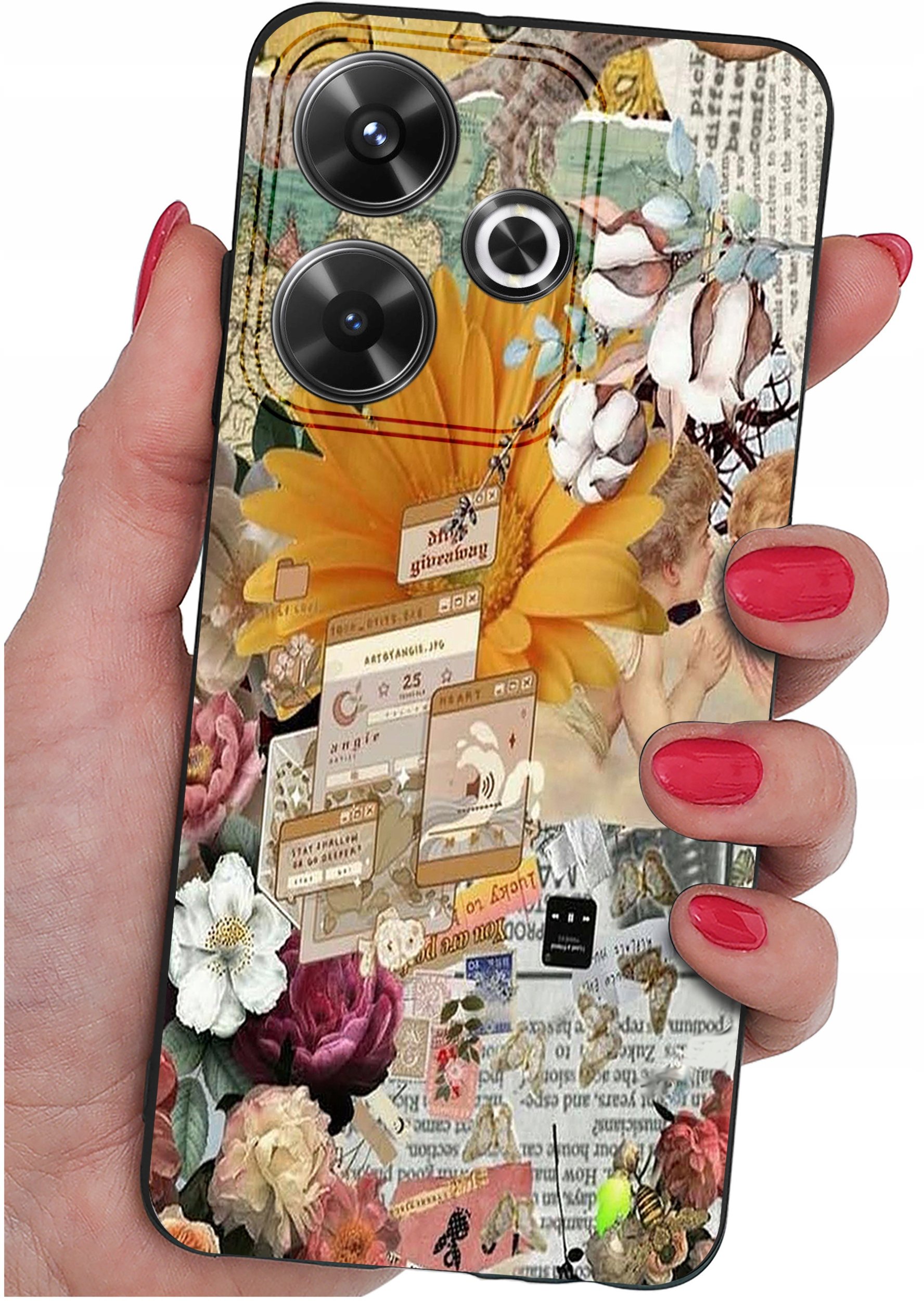 Etui do Xiaomi Redmi 13 4G WZORY |SILIKONOWE MATT CASE + SZKŁO 9H