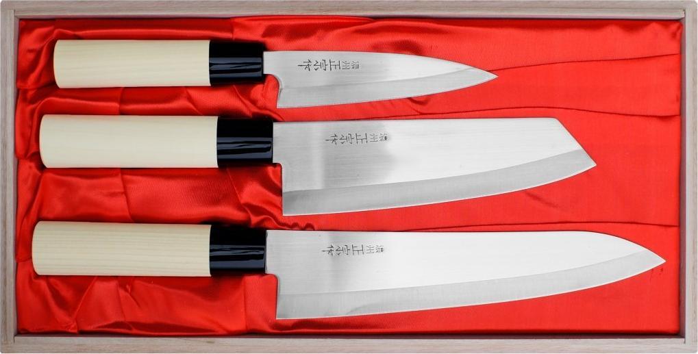 Rusan Satake Megumi Zestaw 3 noży w drewnianym pudełku