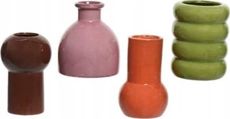 Kaemingk Wazon porcelanowy dekoracyjny na kwiaty 8x8x12 cm