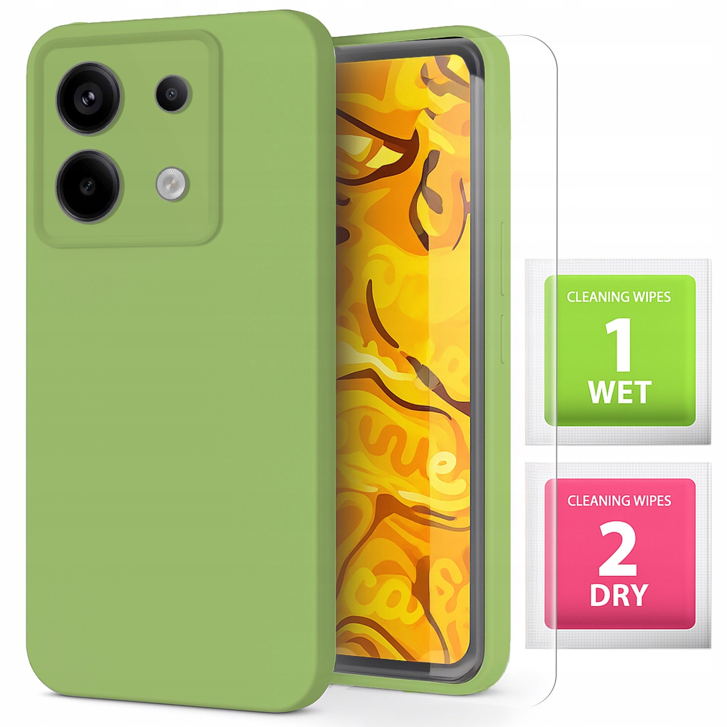 Etui Do Xiaomi Redmi Note 13 5G (Miętowe, Matowe, Silikonowe, Case) Szkło