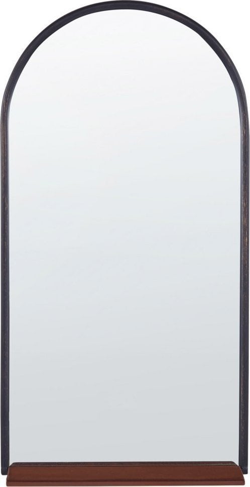 Beliani Lustro ścienne z półką 40 x 67 cm czarno-miedziane DOMME!
