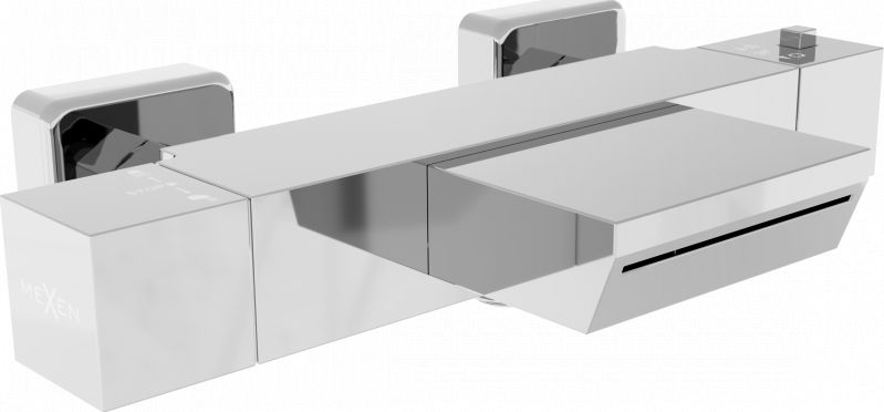 Bateria wannowa Mexen Cube ścienne chrom