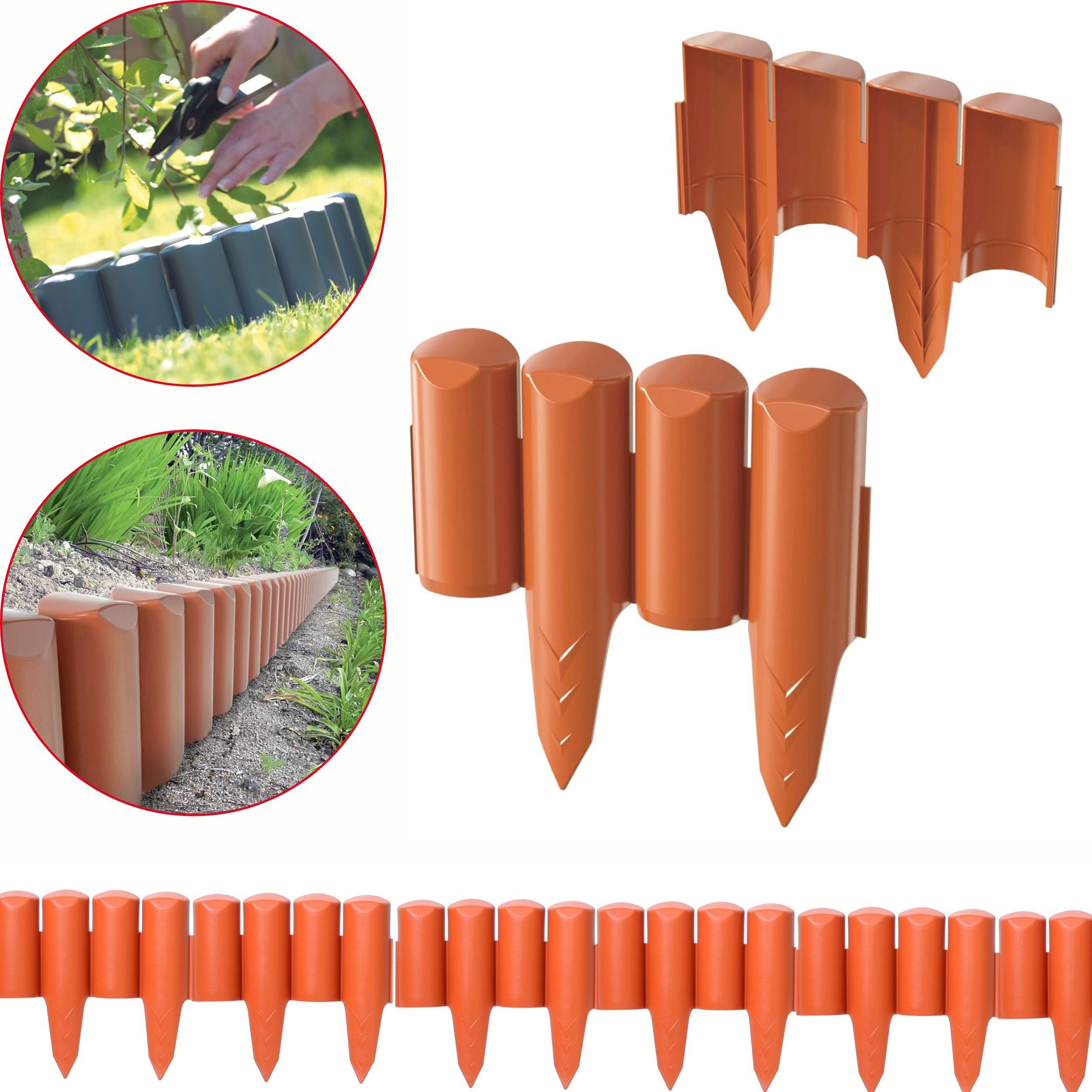 Prosperplast Palisada ogrodowa obrzeże trawnikowe Border 5m Płotek Terakota