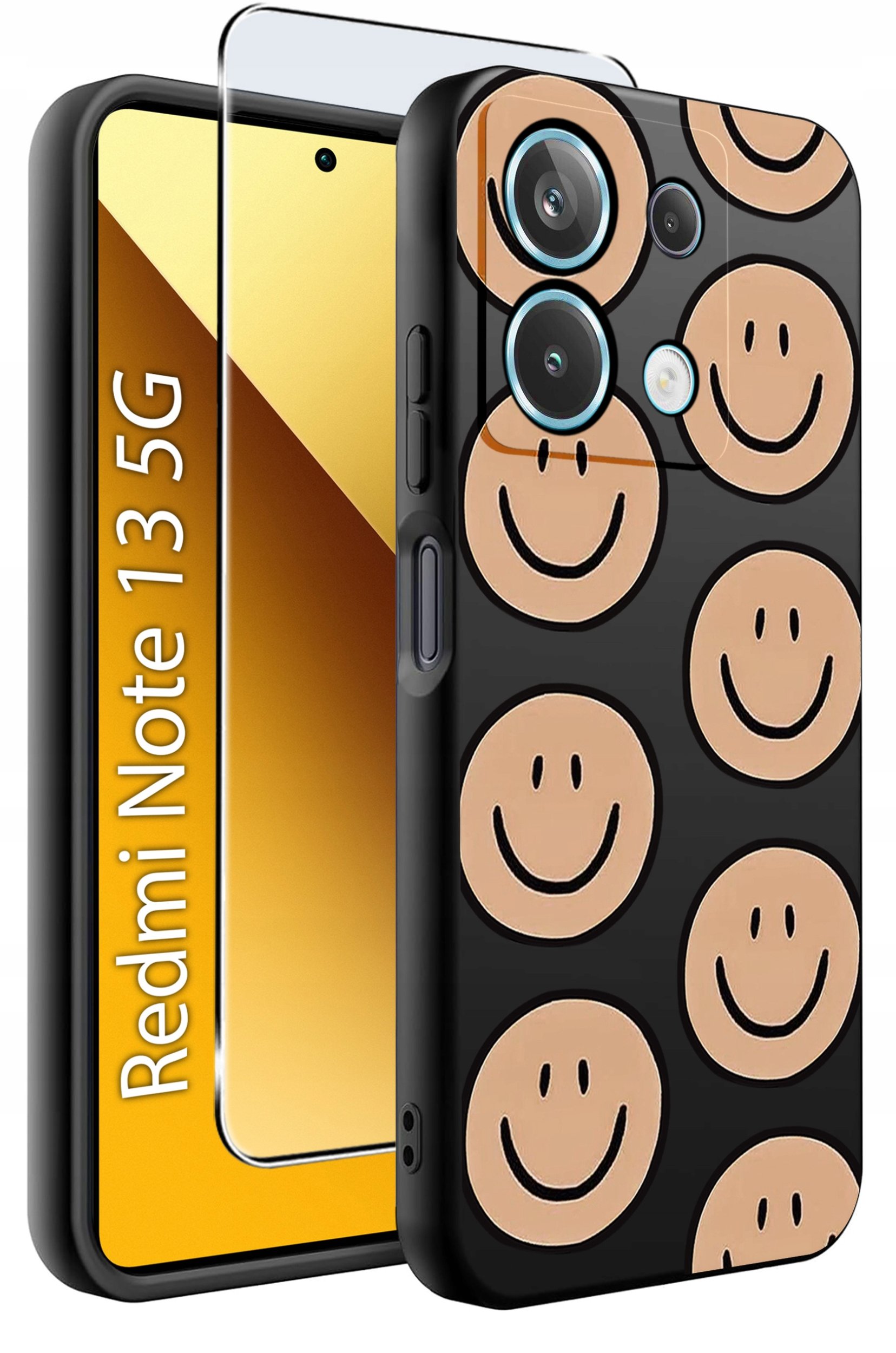 ETUI do Xiaomi Redmi Note 13 5G WZORY |SILIKONOWE MATT CASE +SZKŁO 9H