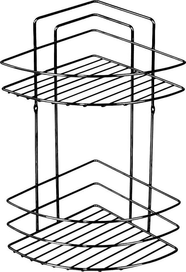 Koszyk prysznicowy Metlex Półka narożna 2-poziomowa czarna MX0965 Metlex