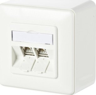 Metz METZ CONNECT C6Amodul 2-portowa puszka natynkowa 180, czysta biel RAL9010