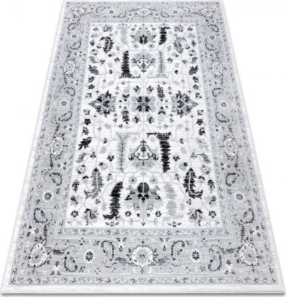 Dywany Łuszczów Dywan ARGENT - W7039 Kwiaty szary / czarny , 160x220 cm