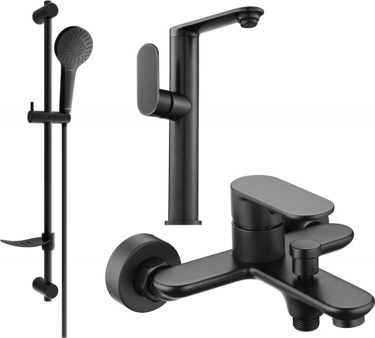 Mexen Mexen Milo DF05 zestaw wannowy, czarny - 713153DF05-70