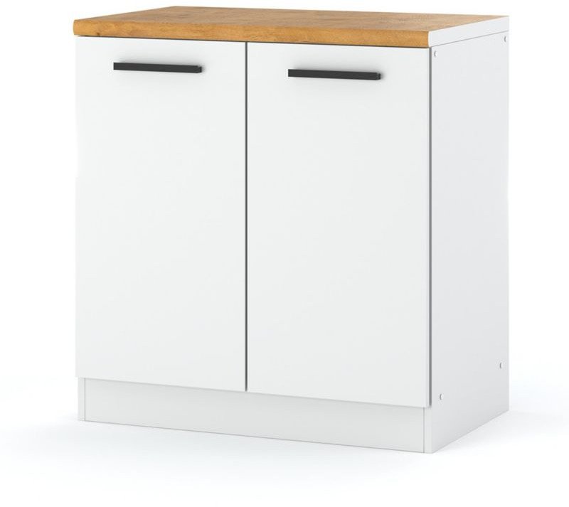 szafka kuchenna stojąca z blatem modułowa nowoczesna blande 80cm biała mat