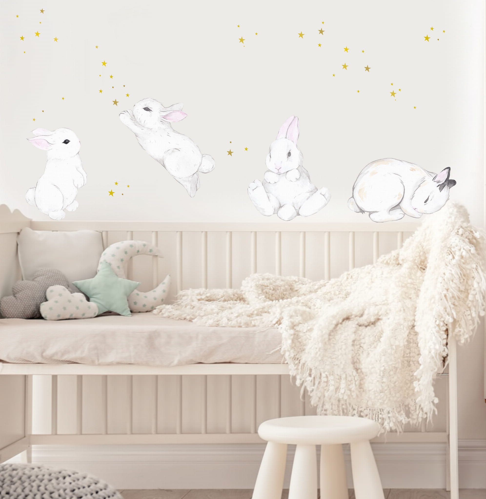 Mała Pracownia DK Słodkie króliczki, gwiazdeczki komplet 7szt - Zestaw naklejek