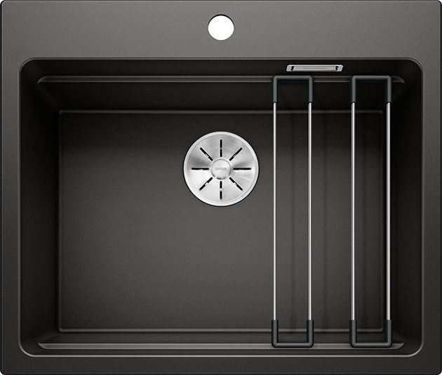 Zlewozmywak Blanco Etagon 6 Silgranit czarny z korkiem InFino + szyny (525890)