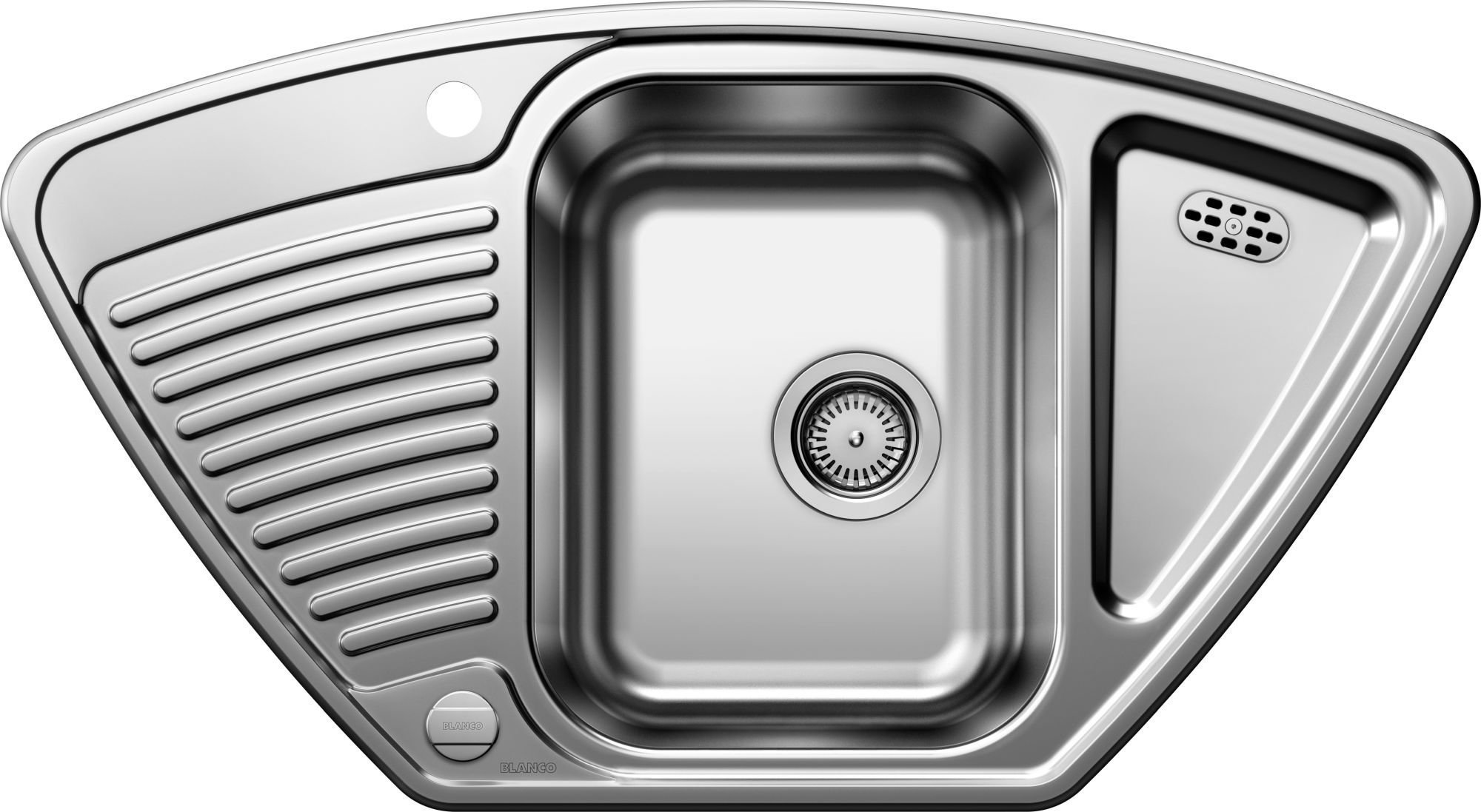 Zlewozmywak Blanco Zlewozmywak TIPO 9 E stal matowa, narożny, korek auto.