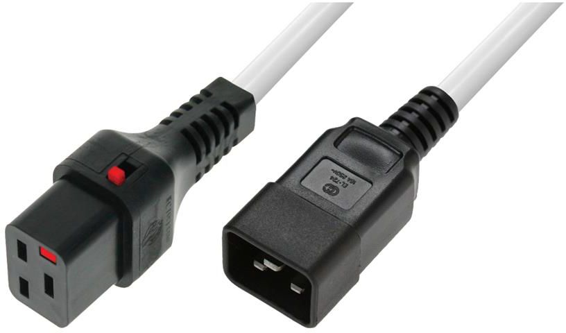 Kabel zasilający Digitus Kabel zasilający IEC LOCK 3x1,5mm2 IEC C20 prosty/IEC C19 prosty M/Ż 2m biały - IEC-PC1299
