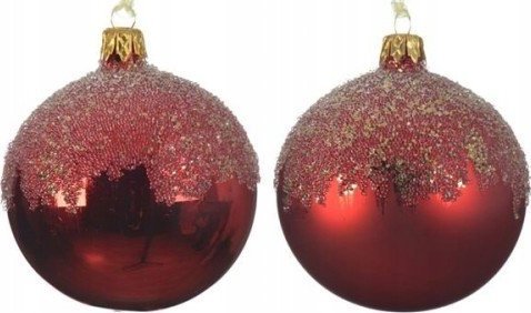 Kaemingk Bombka na choinkę świąteczna czerwona 8 cm