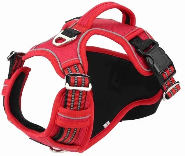Szelki, dla psa, czerwone, materiał Oxford, M, ob.szyi 39-55cm/ob.klatki 40-72cm