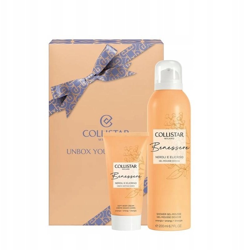 COLLISTAR_SET Xmas 2025 Benessere Neroli E Elicriso Shower Gel-Mousse mus-żel do ciała pod prysznic 200ml + Soft Body Cream krem do ciała 50ml