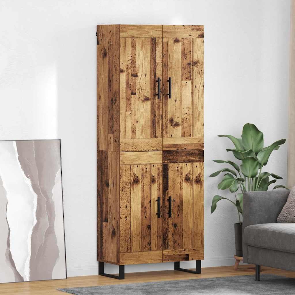vidaXL Highboard 2 pcs Stare drewno Drewno inżynieryjne i szkło