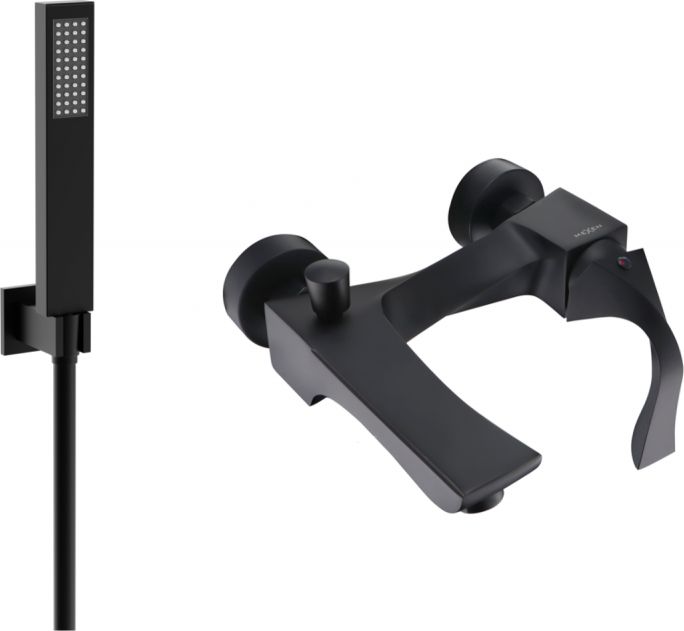 Bateria wannowa Mexen Mexen Estrella R02 bateria wannowa z zestawem prysznicowym, czarna - 7233R02-70